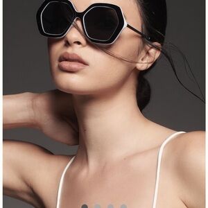 Anthropologie Black and White Geometric Sunglasses